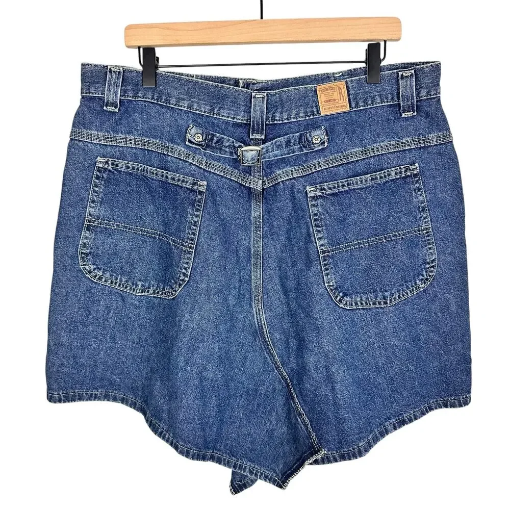 Vintage 90s Riders Ridig Medium Wash Denim Asymmetric Skirt Sz 34 Waist